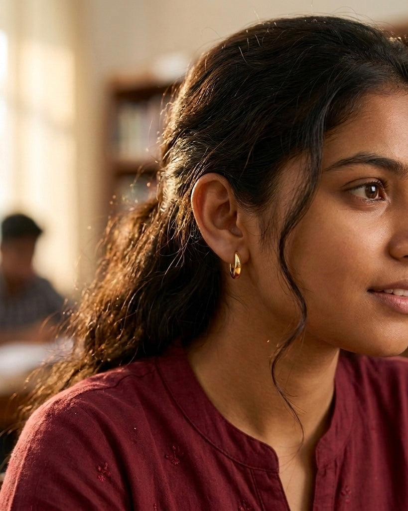 Chunky Hoop Earrings - Gold Plated Wide Band Design