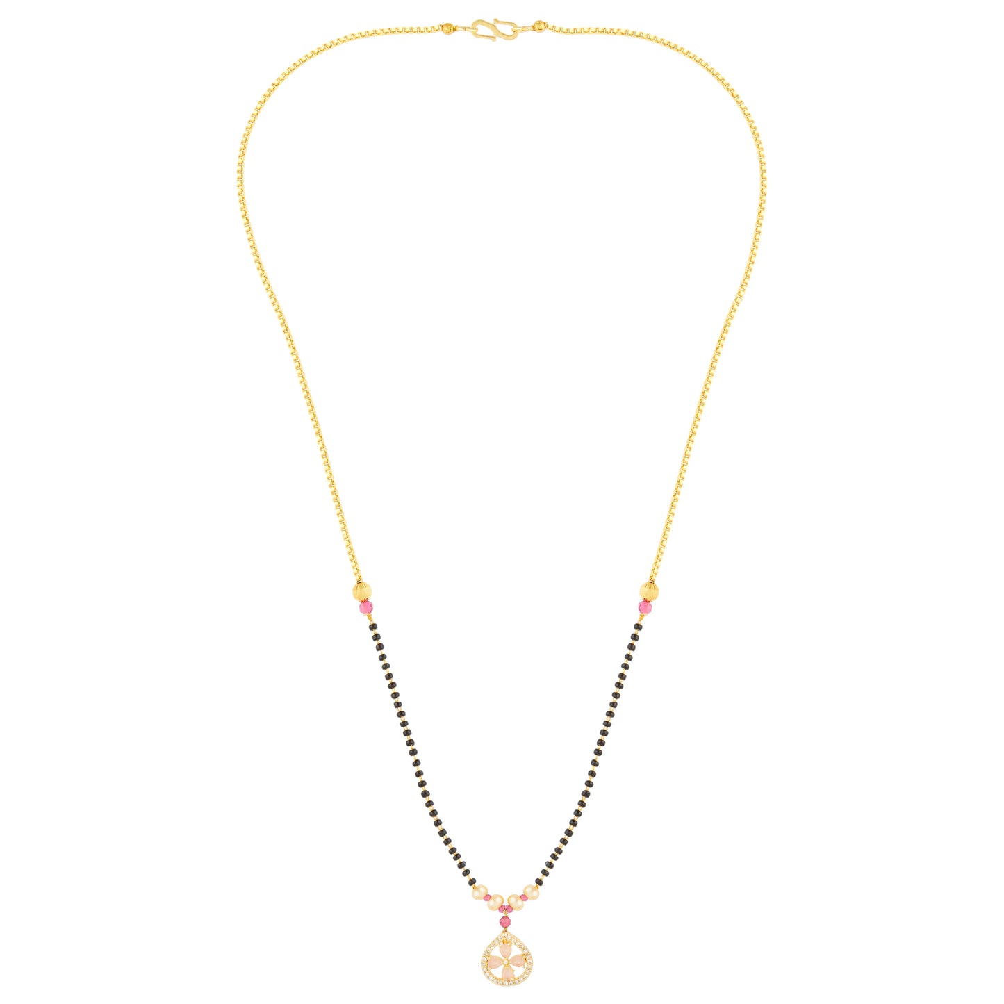 Pink Diamond Flower Mangalsutra For Women