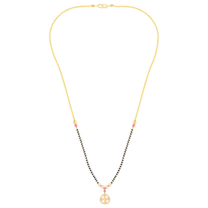 Pink Diamond Flower Mangalsutra For Women