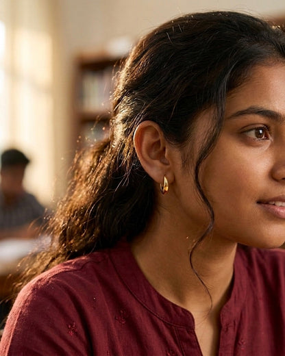 Chunky Hoop Earrings - Gold Plated Wide Band Design