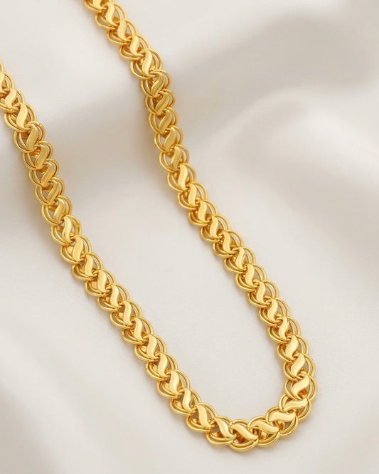 Men's Lotus Chain Necklace - Classic Twisted Design