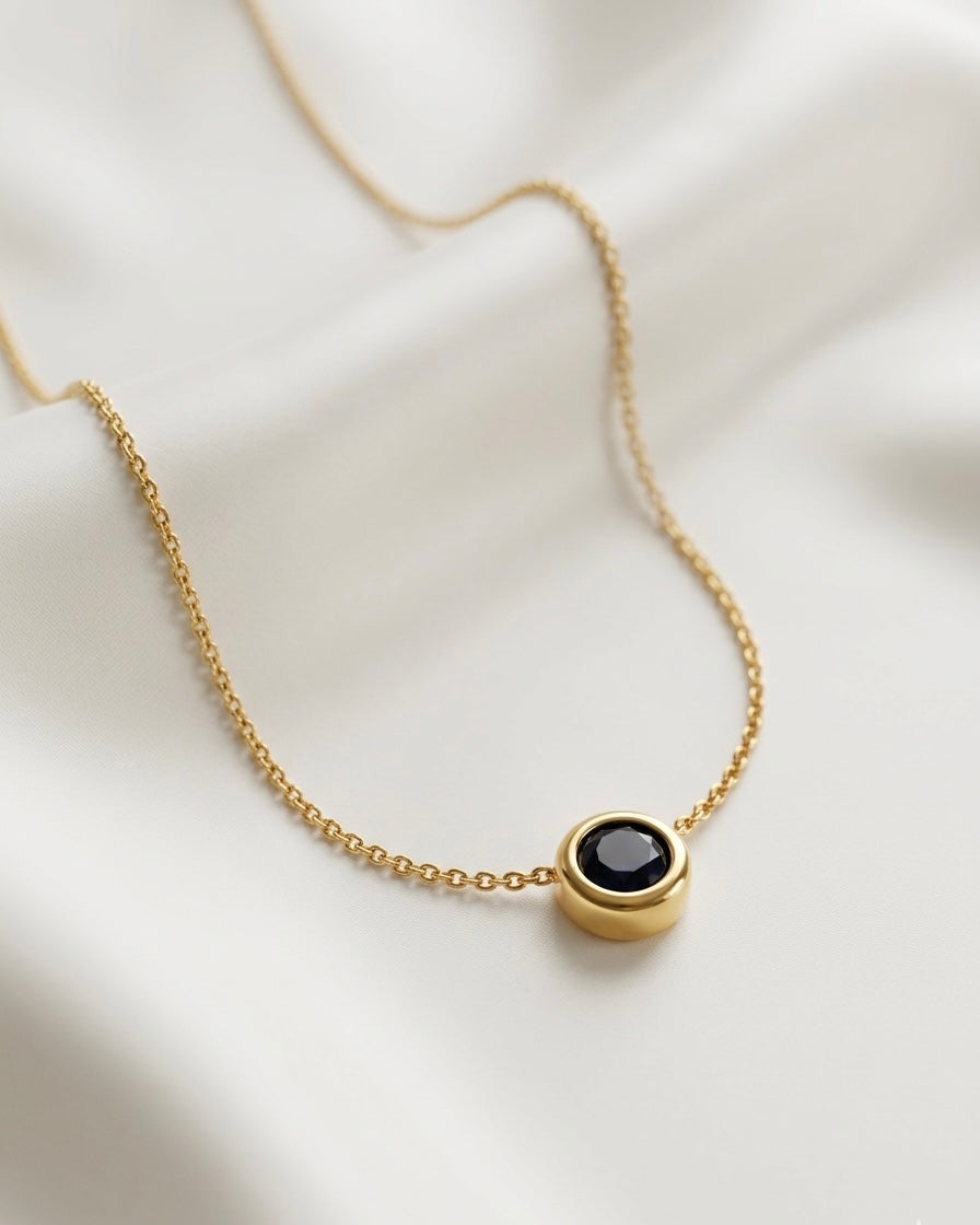Ahsas Black Onyx Circle Necklace
