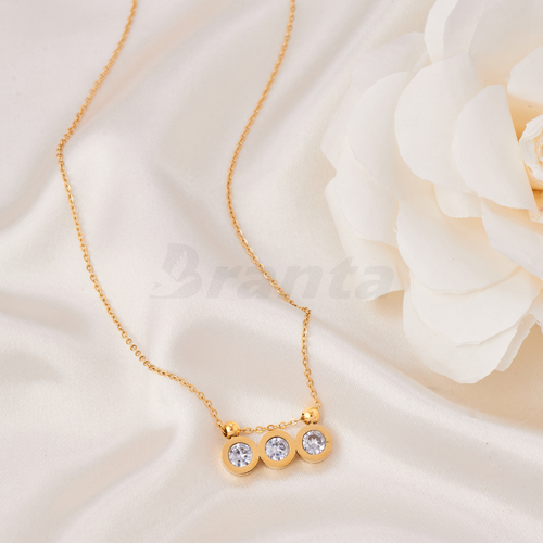 Triple Stone Layering Necklace