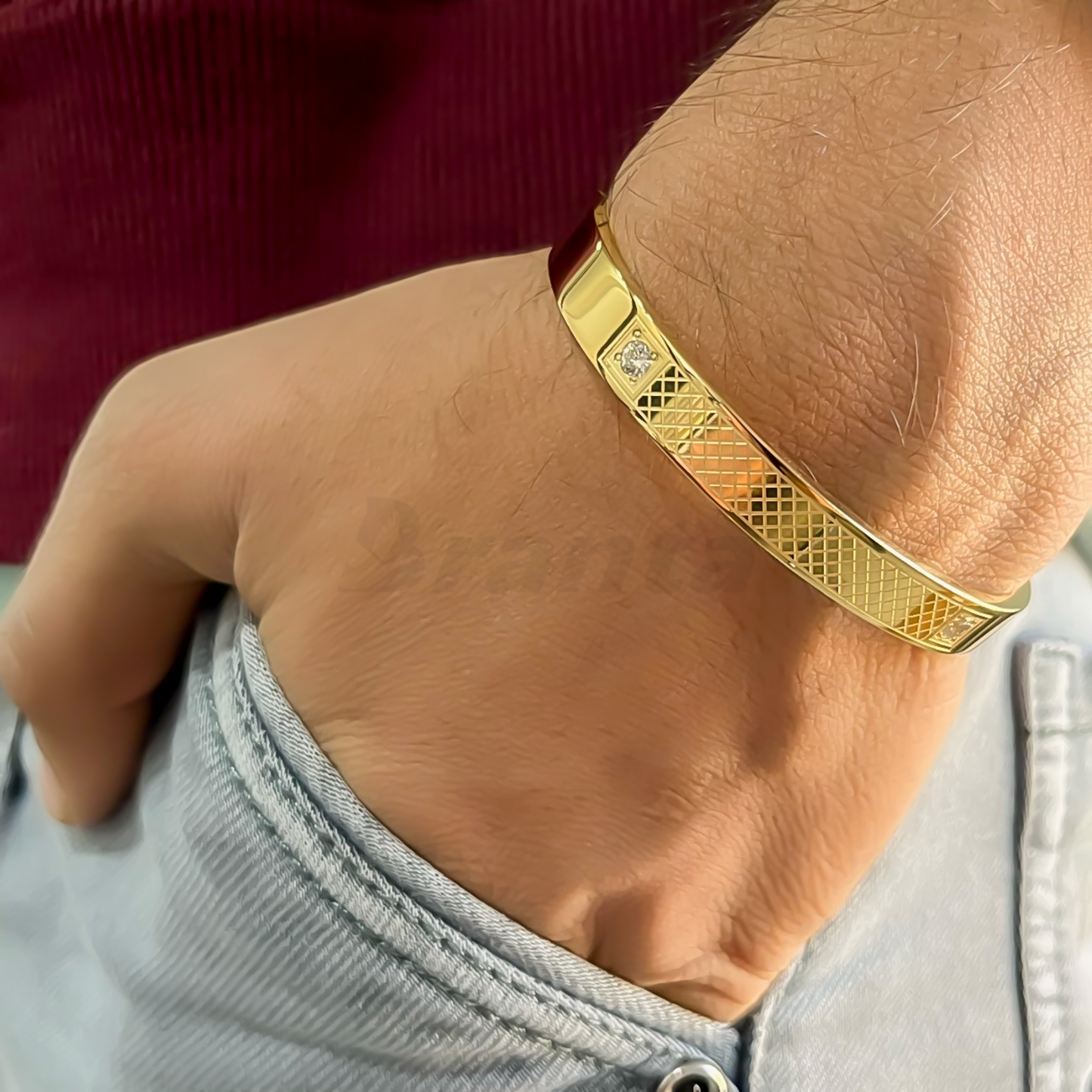 Cross Lined Bracelet For Men