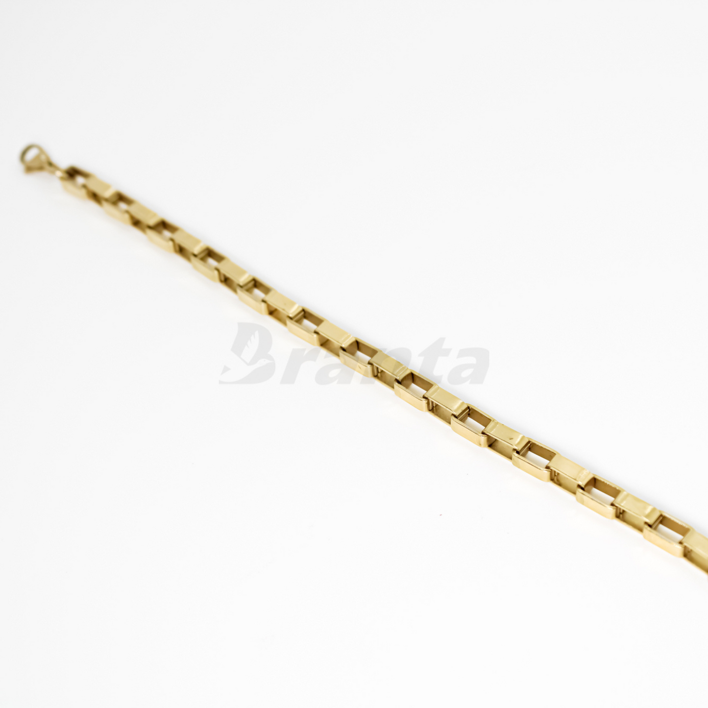Gold Plated Square Link Bracelet (8 Inch)