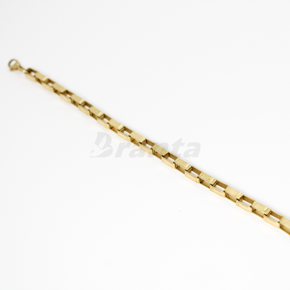 Gold Plated Square Link Bracelet (8 Inch)