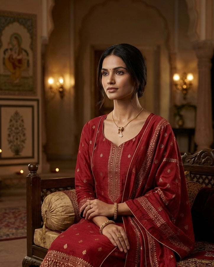 Ahsas Crystal Butterfly & Solitaire Charm Necklace