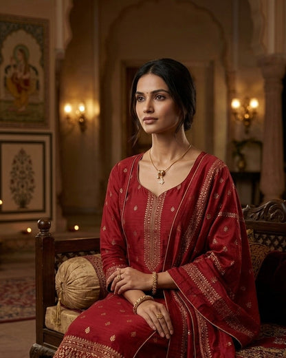 Ahsas Crystal Butterfly & Solitaire Charm Necklace