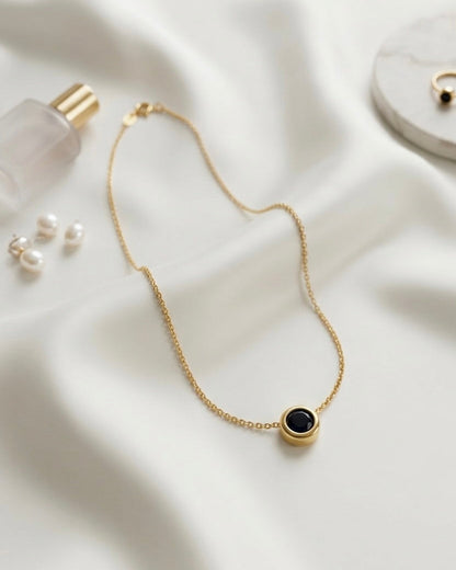 Ahsas Black Onyx Circle Necklace