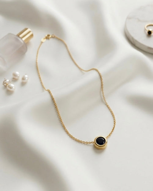 Ahsas Black Onyx Circle Necklace