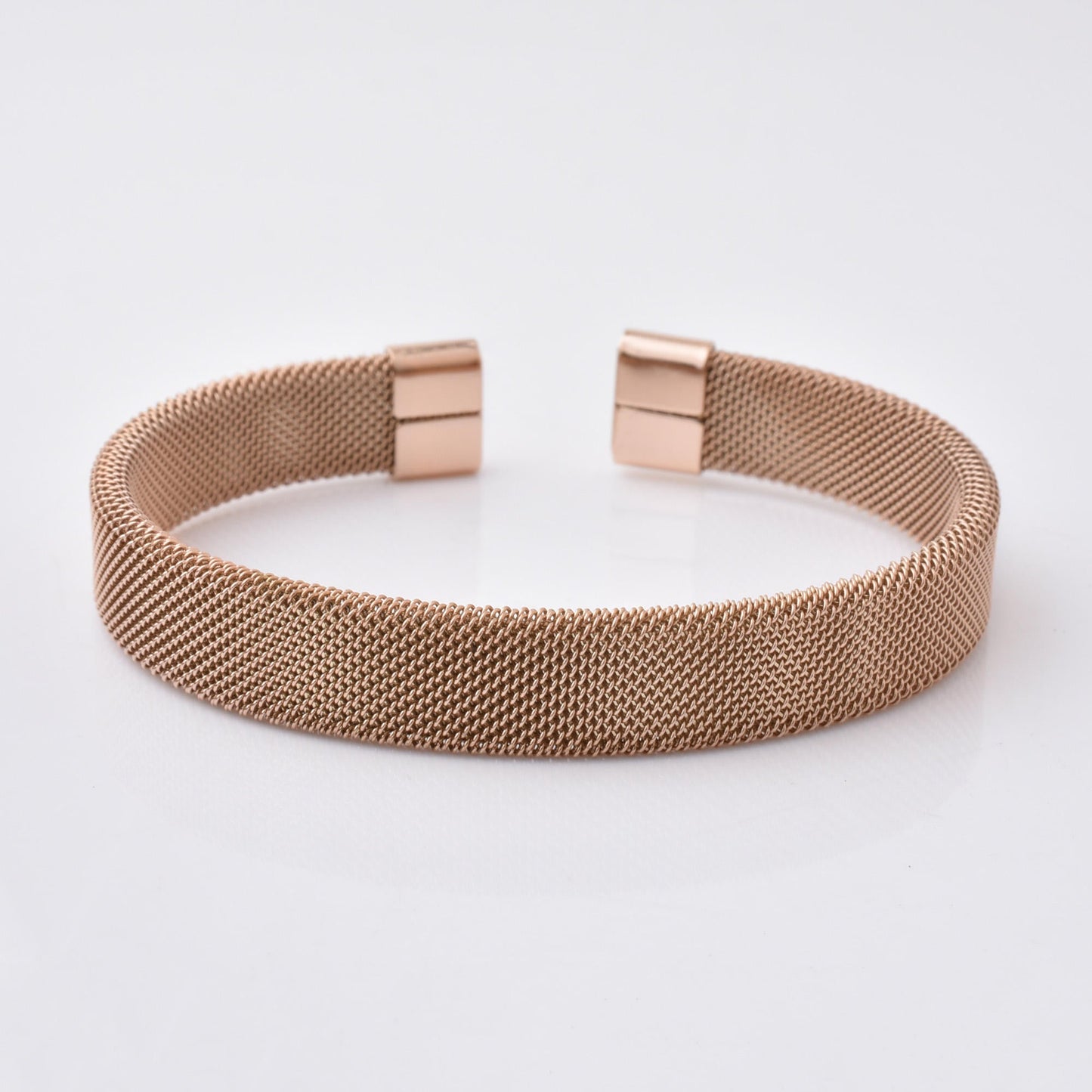 Woven Stainless Steel Cuff Bracelet For Men