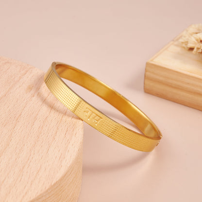 Ram Dotted Design Gold Bracelet For Men ( 7 Inch )