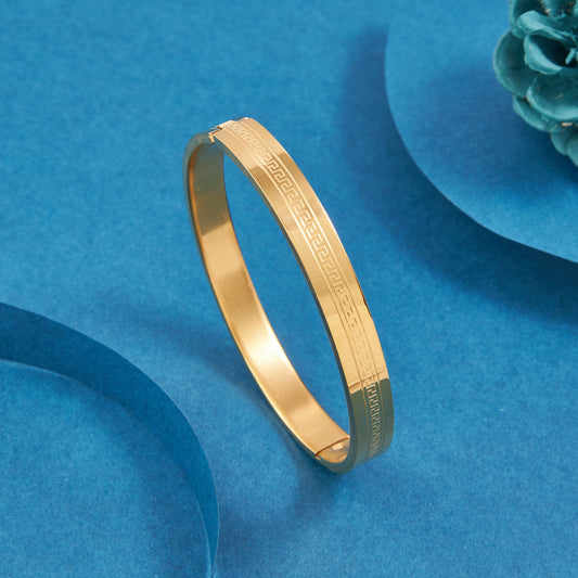 Greek Key Pattern Bracelet For Men ( 7 Inch )