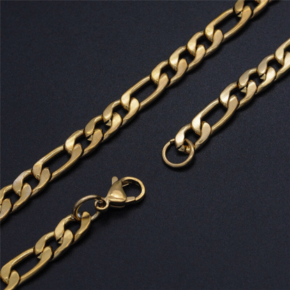 Classic Curb Link Gold Chain For Men ( 22 Inch )