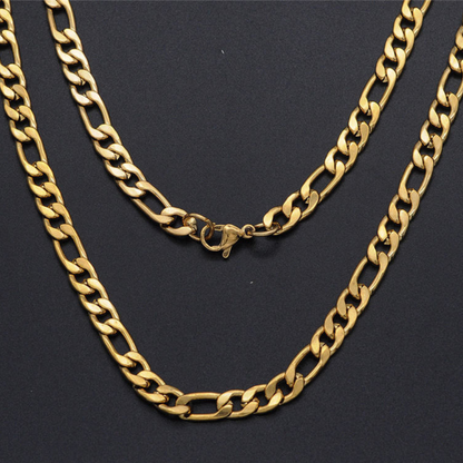 Classic Curb Link Gold Chain For Men ( 22 Inch )