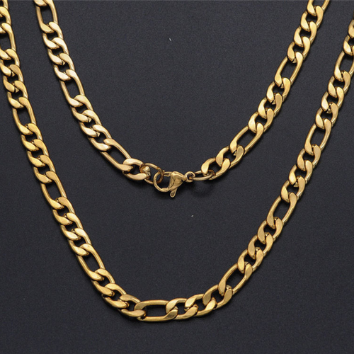 Classic Curb Link Gold Chain For Men ( 22 Inch )