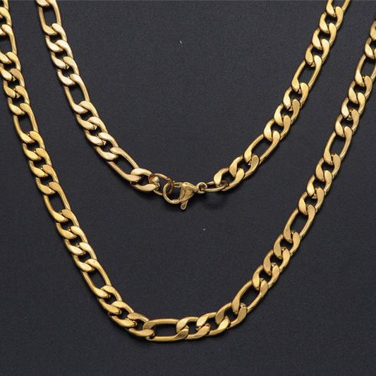 Classic Curb Link Gold Chain For Men ( 22 Inch )