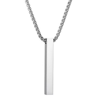 Classic Curb Link Bracelet & Bar Pendant Chain Combo For Men
