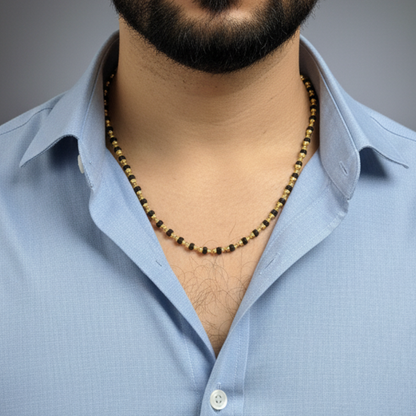 Gold - Plated Rudraksha Mala For Men - 5 MM