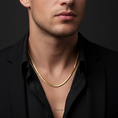 Luxury Gold Plated 3D Snake Chain Necklace For Men (21 Inch)