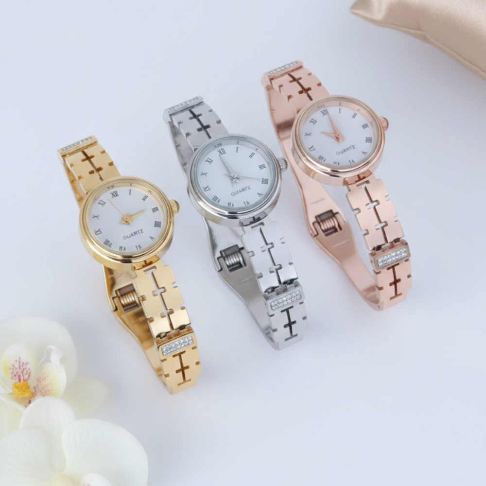 CrystalEra Women’s Stainless Steel Bracelet Watch