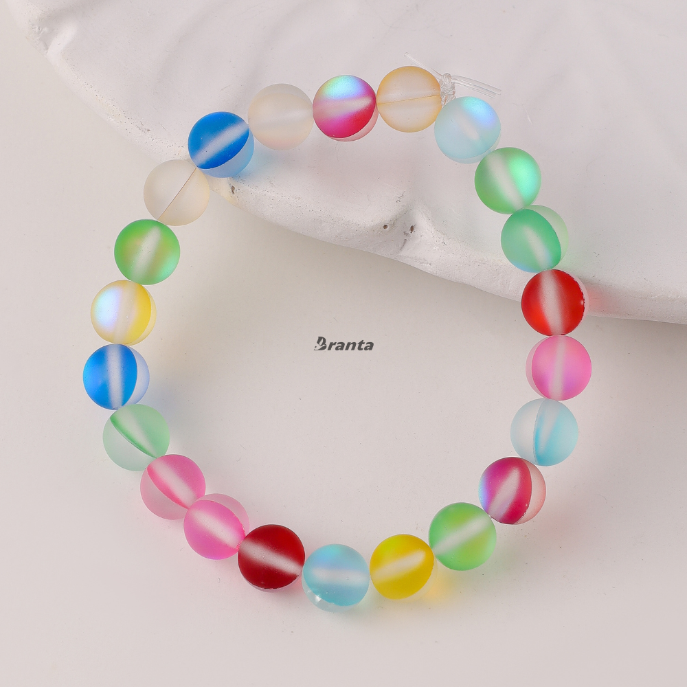 Matte Rainbow Aura Crystal Bracelet For Women