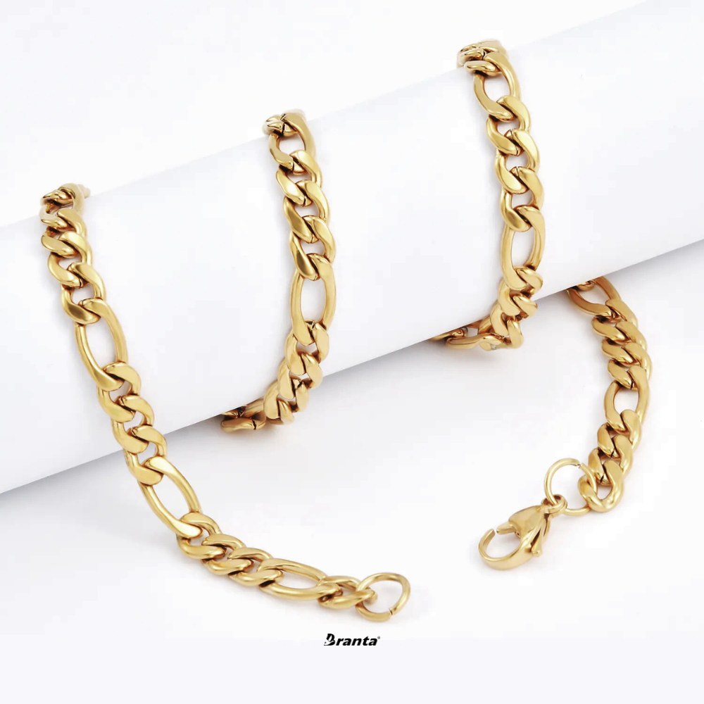 Classic Curb Link Gold Chain For Men ( 22 Inch )