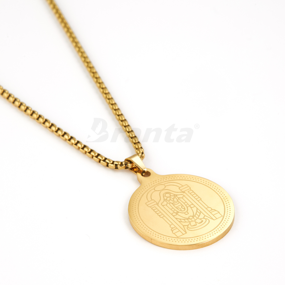 Divine Tirupati Balaji Pendant Gold Stainless Steel Necklace Chain For Men (24 Inch)