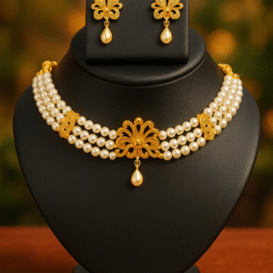 Gold-Plated & Pearl Necklace Set
