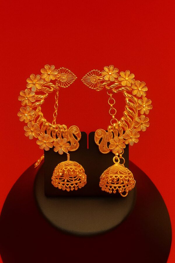 Ahsas Gold-Plated Half Bali Hoop with Jhumka