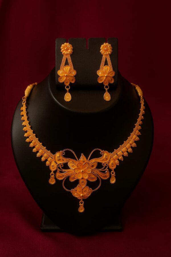 Ahsas Gold-Plated Butterfly Necklace
