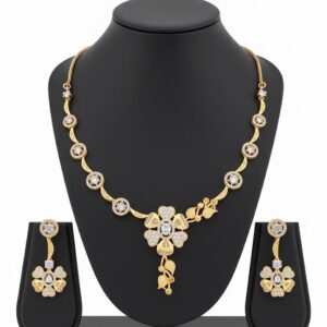 Ahsas “Floral Harmony” Gold-Plated Necklace Set