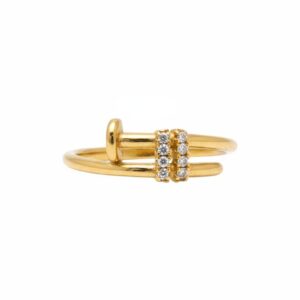 Ahsas “Twin Leaf Grace” Gold-Plated Ring