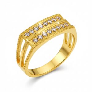 Ahsas “Eternal Trio” Gold-Plated Ring