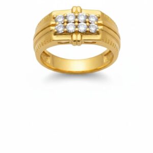 Ahsas “Royal Square” Gold-Plated Men’s Ring