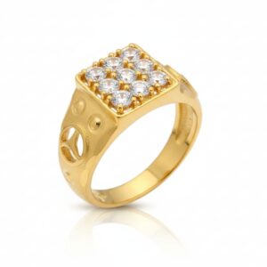 Ahsas “Warrior Crest” Gold-Plated Men’s Ring