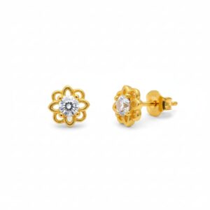 Ahsas “Radiant Bloom” Gold-Plated Eartops