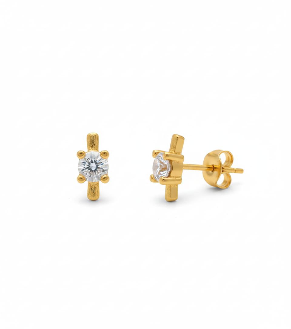 Ahsas “Amber Drop” Gold-Plated Eartops