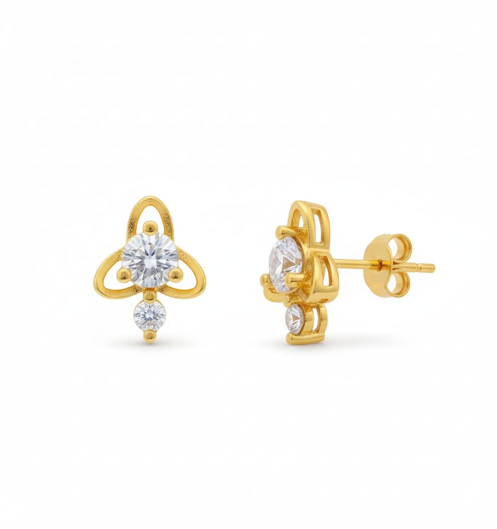 Ahsas “Grace Stud” Gold-Plated Eartops