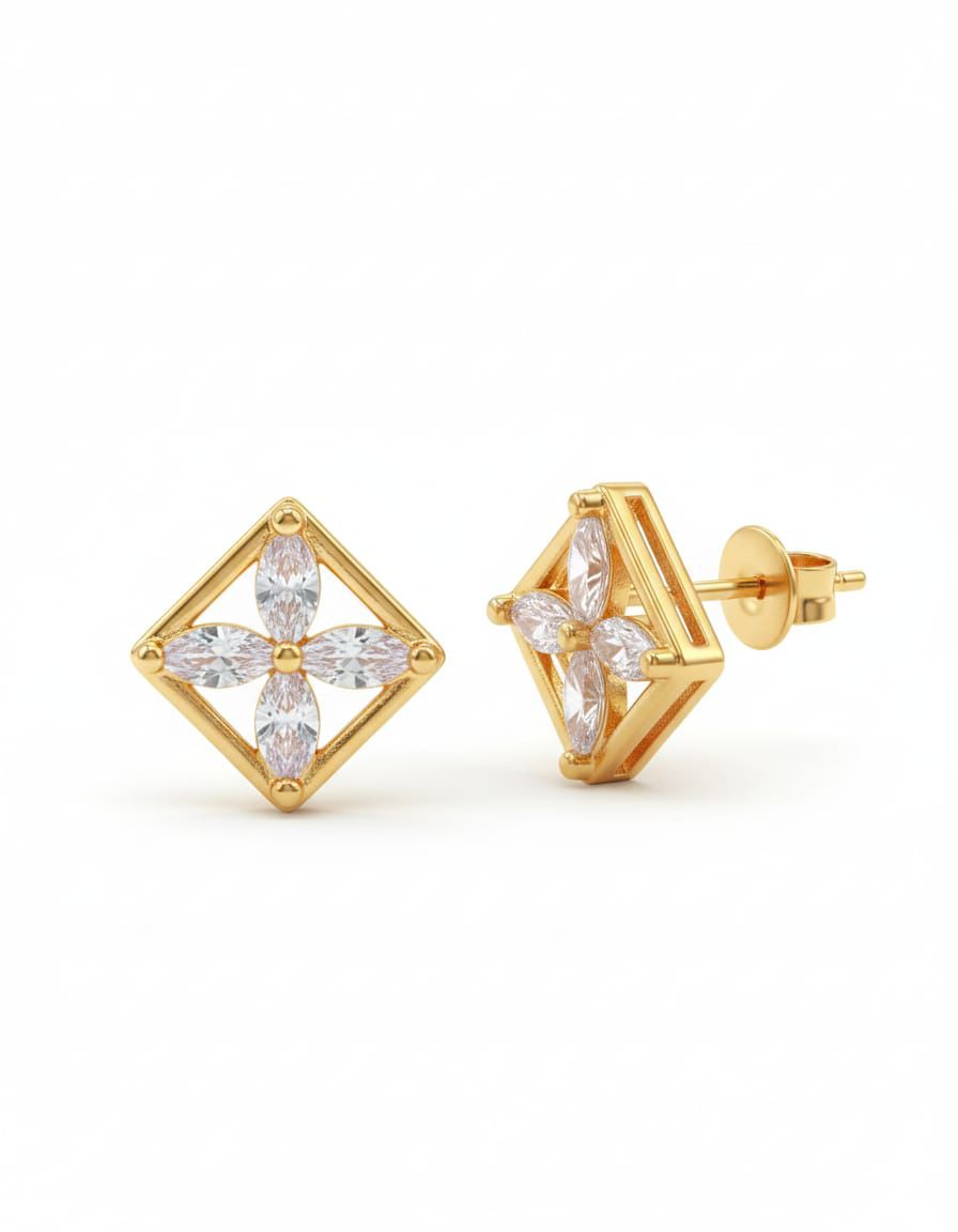 Ahsas “Starlit Charm” Gold-Plated Eartops
