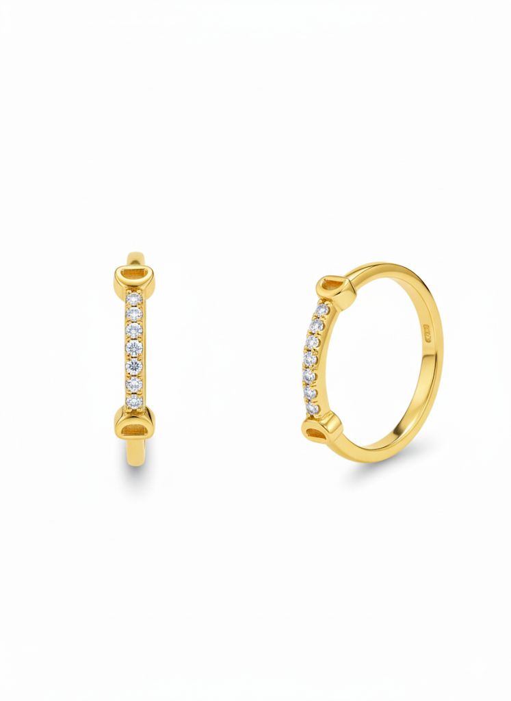 Ahsas “Shimmer Line” Gold-Plated Women’s Ring