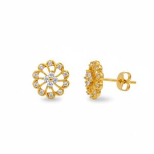 Ahsas “Crown Gleam” Gold-Plated Eartops