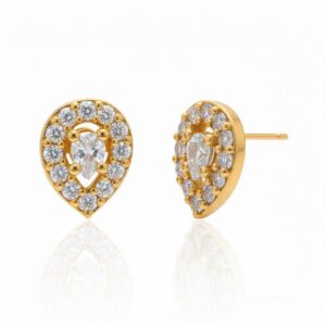 Ahsas “Crystal Bloom” Gold-Plated Eartops