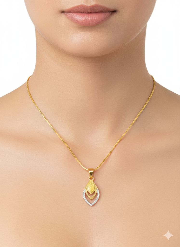 Ahsas “Golden Whisper” Gold-Plated Chain Pendant - Image 2