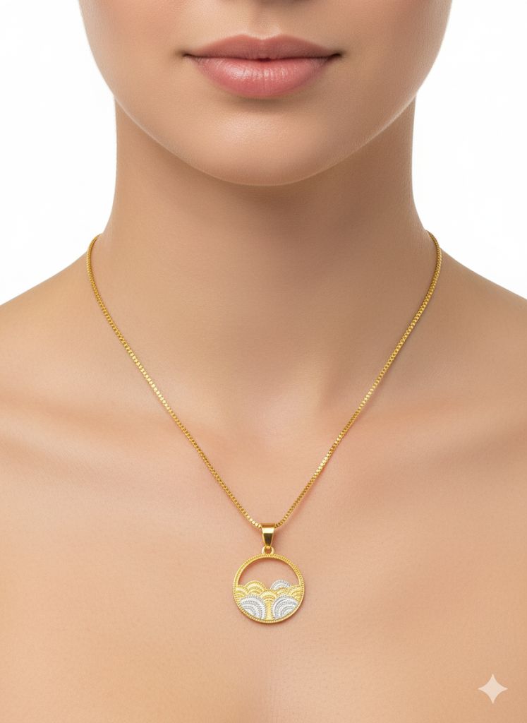 Ahsas “Aura Drop” Chain Pendant Gold & Silver-Plated - Image 2